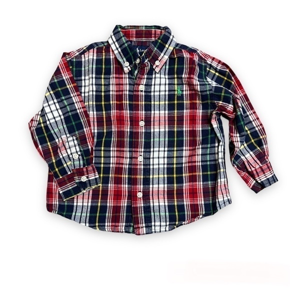 RALPH Lauren Plaid Button-Down Shirt Baby Boys 24 months - Picture 1 of 5